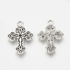 Tibetan Style Alloy Pendants Rhinestone Settings&nbsp;TIBEP-S317-14AS-RS
