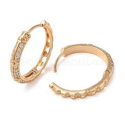 Brass Cubic Zirconia Hoop Earrings for Women&nbsp;EJEW-M238-13KCG