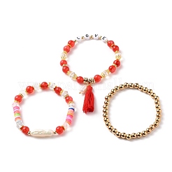 Multi-layered Stretch Beaded Bracelets Sets&nbsp;BJEW-JB05756-01