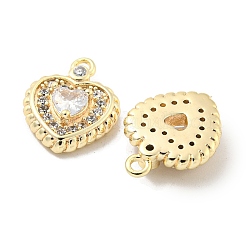Brass Micro Pave Clear Cubic Zirconia Pendants&nbsp;KK-L211-002G