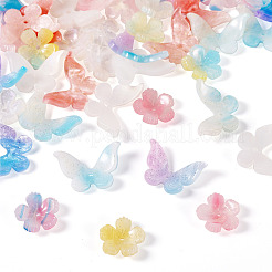 40Pcs 8 Styles Opaque & Transparent Cellulose Acetate Beads&nbsp;RESI-TA0003-51
