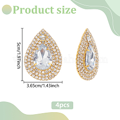 4Pcs Brass Rhinestone Shoe Decorations&nbsp;FIND-MA0001-02A