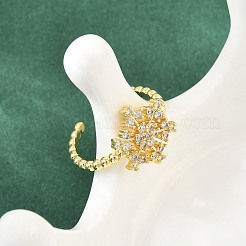 Brass Micro Pave Cubic Zirconia Cuff Open Rings&nbsp;CU-CBACDF6-05G