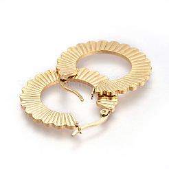 201 Stainless Steel Hoop Earrings&nbsp;EJEW-A054-14G