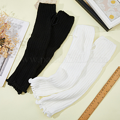 2 Pairs 2 Colors Polyester Long Fingerless Gloves&nbsp;AJEW-HS0001-22