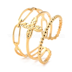 Ion Plating(IP) 304 Stainless Steel Finger Rings&nbsp;RJEW-L102-22G