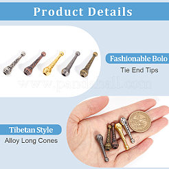 40Pcs 5 Colors Alloy Cord Ends&nbsp;FIND-GF0007-30