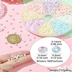 1280Pcs 8 Colors Opaque Colours Glass Seed Beads&nbsp;SEED-CJ0001-24