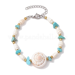 Summer Beach Natural Shiva Eye Shell Link Bracelets&nbsp;BJEW-JB10287