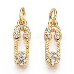Brass Micro Pave Cubic Zirconia Charms&nbsp;ZIRC-F132-06G