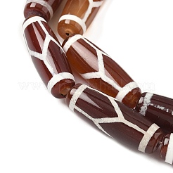 Rice Shape Tibetan Style dZi Beads Strands&nbsp;G-A269-A21-01