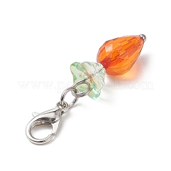 20Pcs Carrot Acrylic & Glass Pendant Decorations&nbsp;HJEW-JM04664-02