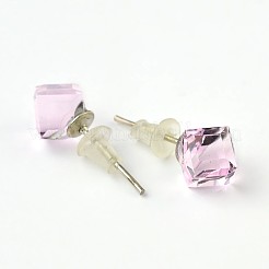 Shiny Glass Rhinestone Stud Earrings&nbsp;EJEW-F0039-M