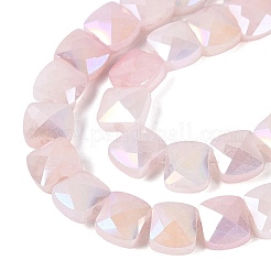 Electroplate Crackle Imitation Jade Glass Beads Strands&nbsp;EGLA-Q135-02A-A01