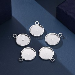 201 Stainless Steel Pendant Cabochon Settings&nbsp;STAS-I137-02B-S
