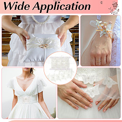 3 Yards Organza with Plastic Pearl Embroidery Lace Trim&nbsp;OCOR-MA0001-69