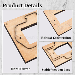 Rectangle Wooden & Carbon Steel Card Case Leather Die Cutting Mold&nbsp;DIY-WH20055-016B