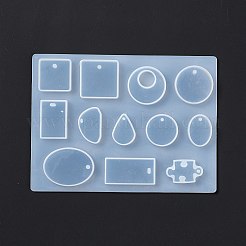 Geometrical Shape & Puzzle Piece Pendant Silicone Molds&nbsp;X-DIY-D076-03
