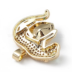 Real 18K Gold Plated Rack Plating Brass Micro Pave Clear Cubic Zirconia Pendants&nbsp;KK-C015-13G-13