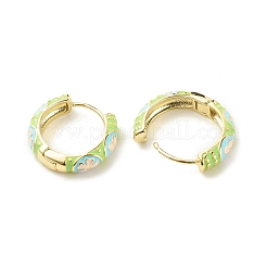 Flower Enamel Hoop Earrings&nbsp;LS-EJEW-G290-04G-A