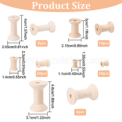 74Pcs Wooden Empty Spools for Wire&nbsp;TOOL-BC0002-12