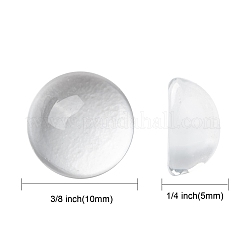 Transparent Half Round Glass Cabochons&nbsp;X-GGLA-R027-10mm