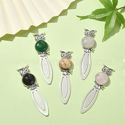 Owl Tibetan Style Alloy Bookmark Clips&nbsp;AJEW-JK00234