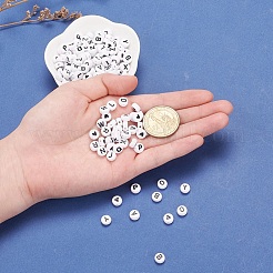 200Pcs 2 Style White Acrylic Enamel Beads&nbsp;SACR-YW0001-04