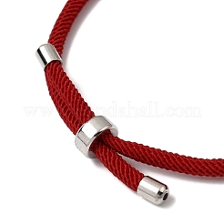 Round Nylon Milan Cord Slider Bracelet Making&nbsp;BJEW-L722-01P-16
