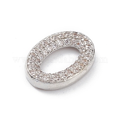 Rack Plating Brass Micro Pave Clear Cubic Zirconia Linking Rings&nbsp;KK-L155-58P