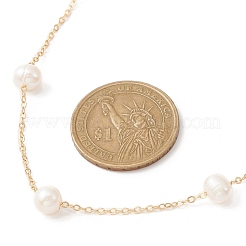 Natural Pearls Beaded Chain Necklace&nbsp;NJEW-JN04345