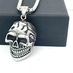 Hip Hop Style 304 Stainless Steel Skull Pendant Necklaces for Men&nbsp;CH7437