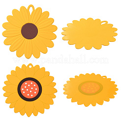 2Pcs 2 Style Flower Silicone Hot Pads&nbsp;AJEW-GF0011-17A