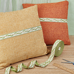 Polyester Jacquard Rhombus Ribbon&nbsp;OCOR-WH0078-150