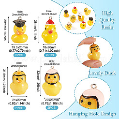 8Pcs 4 Styles Resin Pendants&nbsp;RESI-TA0004-91