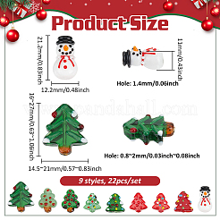 22Pcs 9 Styles Christmas Theme Handmade Lampwork Beads&nbsp;LAMP-PH0001-42