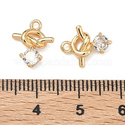Brass Micro Pave Clear Cubic Zirconia Pendants&nbsp;KK-T080-28G