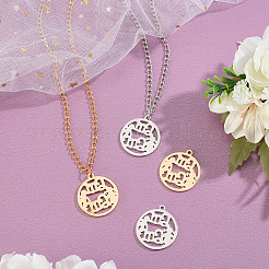 8Pcs 2 Colors 304 Stainless Steel Pendants&nbsp;STAS-UN0031-87