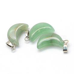 Moon Natural Green Aventurine Pendants&nbsp;X-G-Q369-03