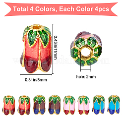 16Pcs 4 Colors Alloy Bead Caps&nbsp;ENAM-SC0002-11
