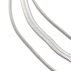Non-Tarnish 304 Stainless Steel Snake Chains 3 Layer Necklace for Women&nbsp;NJEW-C028-01P