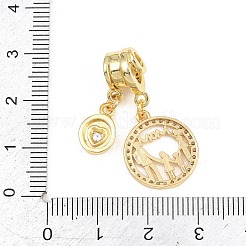 Mother's Day Brass Micro Pave Clear Cubic Zirconia Pendants&nbsp;KK-H268-06G-01