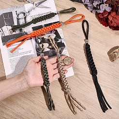 5Pcs 5 Colors Polypropylene Parachute Cord Pendant Decorations for Men&nbsp;HJEW-HY0001-23