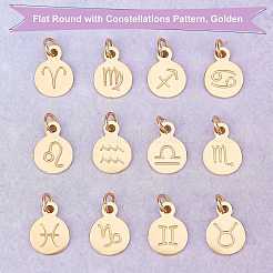12Pcs 12 Style Golden Plated 304 Stainless Steel Charms&nbsp;STAS-DC0002-80