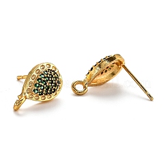 Brass Stud Earring Findings&nbsp;KK-G398-07D-G
