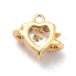 Brass Cubic Zirconia Charms&nbsp;KK-M233-10G-A