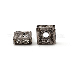 Brass Rhinestone Spacer Beads&nbsp;RB-A013-6x6-01B