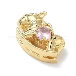 Brass Micro Pave Cubic Zirconia Pendants&nbsp;KK-I476-26