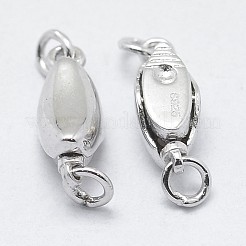 Anti-Tarnish Rhodium Plated 925 Sterling Silver Box Clasps&nbsp;STER-F037-032P