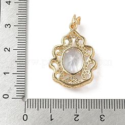 Brass Micro Pave Cubic Zirconia Pendants&nbsp;KK-S531-07G-C